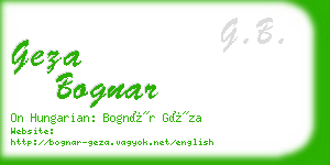 geza bognar business card